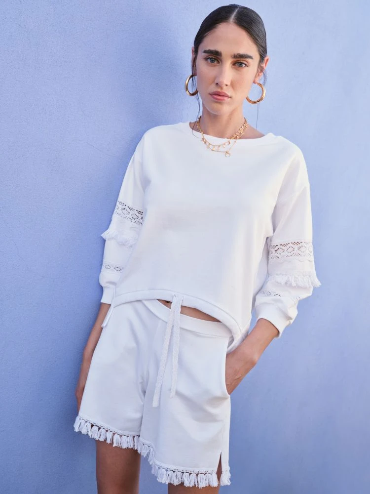 Kurzer Freizeitanzug BIANCO No. 2 Weiß Von Fiori Di Chiara 2 Kurzer Freizeitanzug BIANCO No. 2 Weiß Von Fiori Di Chiara – Bild 2