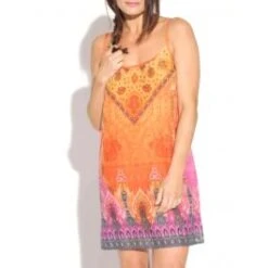 Baumwolle Batist Kleid MARAKESCH Orange-lila Von Gattina