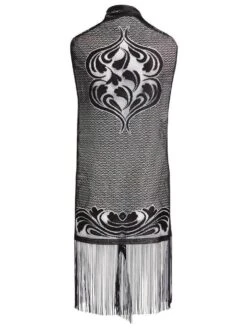 Lang Weste Mit Fransen LOVELY DOT Von Mademoiselle Coco Cavalière -Amoena Verkaufs-Shop fransen weste schwarz 1671 mc19 mademoiselle coco cavaliere 2