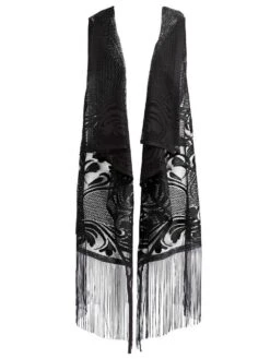 Lang Weste Mit Fransen LOVELY DOT Von Mademoiselle Coco Cavalière -Amoena Verkaufs-Shop fransen weste schwarz 1671 mc19 mademoiselle coco cavaliere