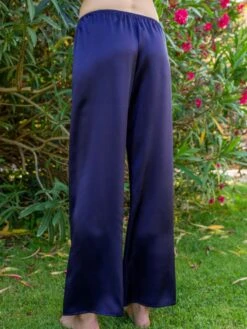 100% Seide PYJAMAHOSE Soie Unie Einfarbig Marjolaine -Amoena Verkaufs-Shop hose seide lang dunkelblau 3soi5803 0036 marjolaine 8 1 1