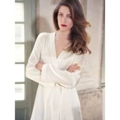 100% Seide Morgenmantel CLASSICO Von Luna Di Seta