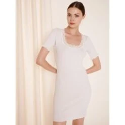 70% Seide 30% Baumwolle Kurzarm Nachthemd RIPP Von Eva B. Bitzer