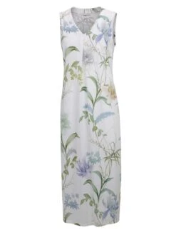 Nachtkleid Baumwolle Jersey IRIS Weiß Blau Von Fürstenberg -Amoena Verkaufs-Shop longshirt weiss blau 42393889 fuerstenberg