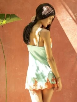 100% Seide Mini Combinette Kurz PHENIX No. 2 Von Marjolaine -Amoena Verkaufs-Shop mini combinette seide 3phe0301 1277tuerkis koralle phenix marjolaine 2 1