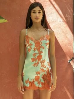 100% Seide Mini Combinette Kurz PHENIX No. 2 Von Marjolaine -Amoena Verkaufs-Shop mini combinette seide 3phe0301 1277tuerkis koralle phenix marjolaine 4