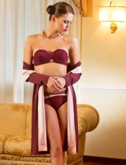 Cardigan SYNGONIUM Rayon-Feinstrick Von Cotton Club -Amoena Verkaufs-Shop modal hausmantel syngonium bordeaux cotton club 2 2