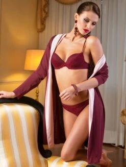 Cardigan SYNGONIUM Rayon-Feinstrick Von Cotton Club -Amoena Verkaufs-Shop modal hausmantel syngonium bordeaux cotton club 2