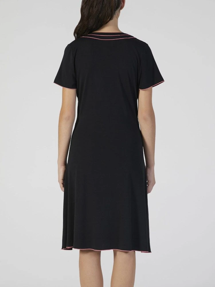 Modal Nachtkleid Knielang Schwarz-pink Von Verdiani 4 Modal Nachtkleid Knielang Schwarz-pink Von Verdiani – Bild 4