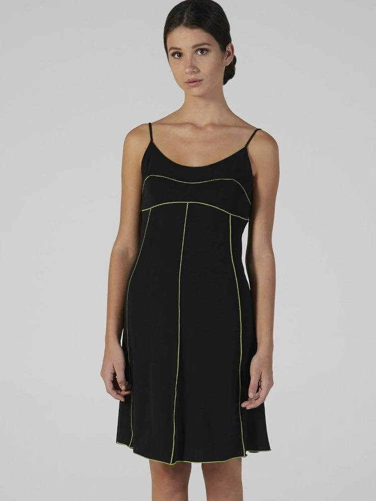 Modal Nachthemd Kurz Schwarz-kiwigrün Von Verdiani 2 Modal Nachthemd Kurz Schwarz-kiwigrün Von Verdiani – Bild 2