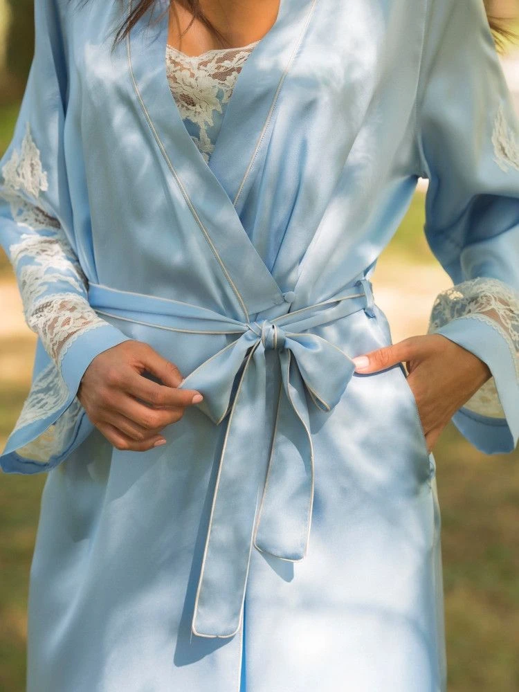 100% Seide Morgenmantel Lang MARJOLIE No. 6 Exquisit Marjolaine 6 100% Seide Morgenmantel Lang MARJOLIE No. 6 Exquisit Marjolaine – Bild 6