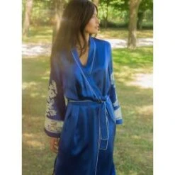 100% Seide Morgenmantel Lang MARJOLIE No. 6 Exquisit Marjolaine