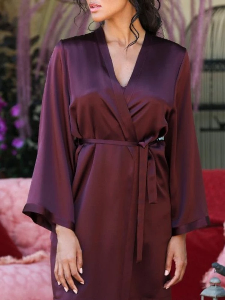 100% Seide Morgenmantel Lang LAURIAN Marjolaine 11 100% Seide Morgenmantel Lang LAURIAN Marjolaine – Bild 11