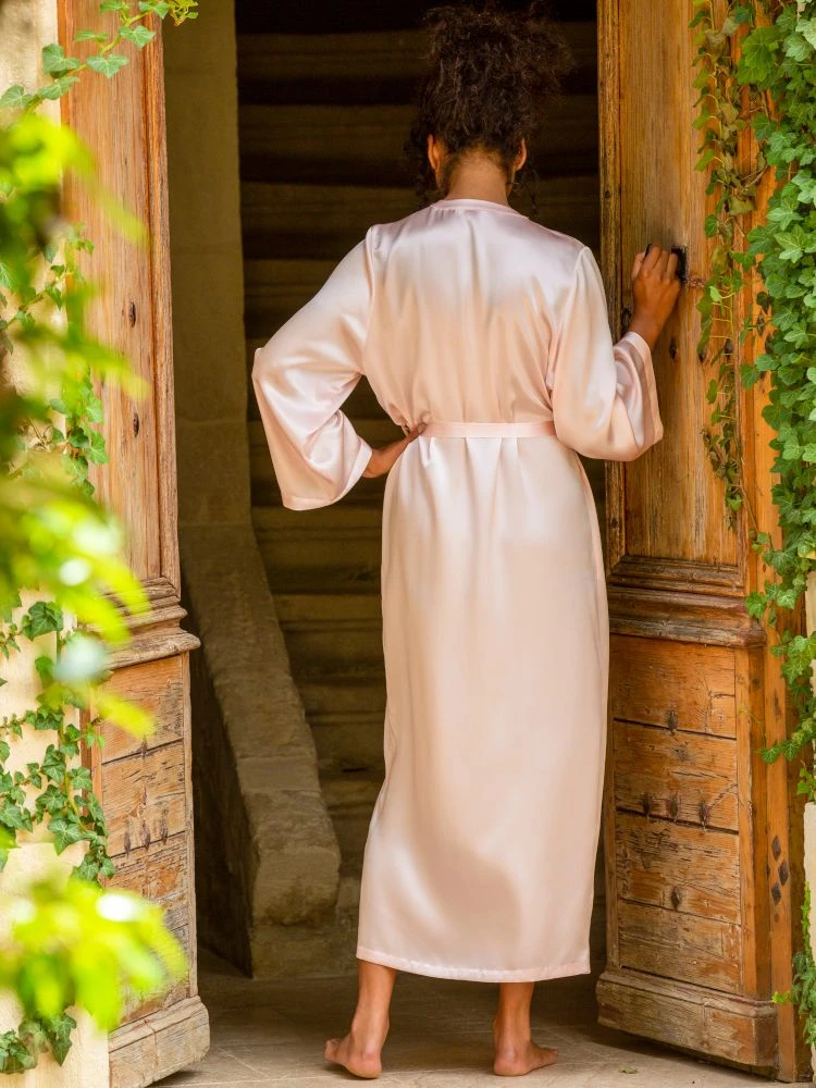 100% Seide Morgenmantel Lang LAURIAN Marjolaine 12 100% Seide Morgenmantel Lang LAURIAN Marjolaine – Bild 12