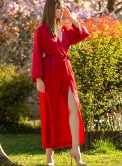 100% Seide Morgenmantel Lang LAURIAN Marjolaine 35 100% Seide Morgenmantel Lang LAURIAN Marjolaine -Amoena Verkaufs-Shop morgenmantel seide lang rot laurian rouge marjolaine 2 2 1