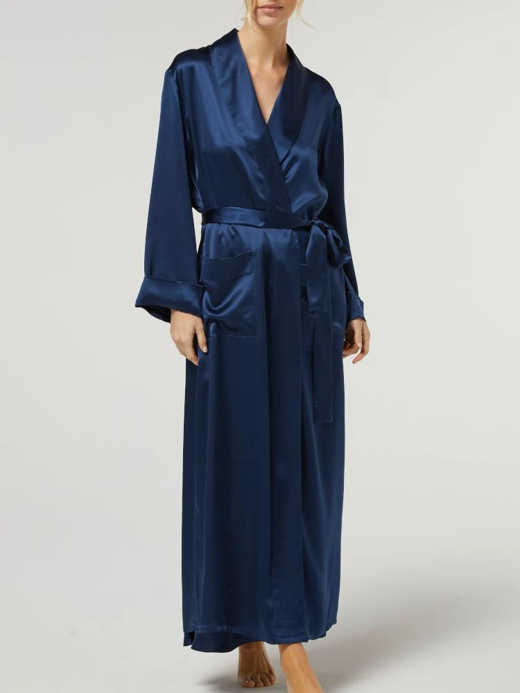 100% Seide Morgenmantel Lang GIGLIOLA Uni Von Vivis 6 100% Seide Morgenmantel Lang GIGLIOLA Uni Von Vivis – Bild 6