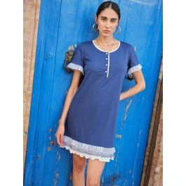 Sommer Nachthemd DENIM Jeansblau Von Fiori Di Chiara 1 Sommer Nachthemd DENIM Jeansblau Von Fiori Di Chiara