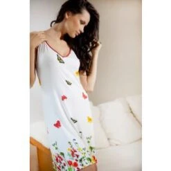 Nachtkleid Wirkseide FLORENZ Mit Schmetterlingen Gattina