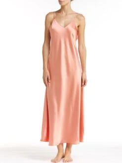 100% Seide Nachtkleid DORINE Von Vivis -Amoena Verkaufs-Shop nachtkleid seide dorine v00006 salmone vivis