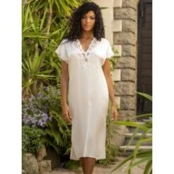 Stretchseide Nachtkleid REINE Mit Spitze Von Marjolaine