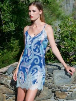 Seide Neglige SUMMER PAISLEY Von Chiara Fiorini -Amoena Verkaufs-Shop neglige blau cfl2200 chiara fiorini 1