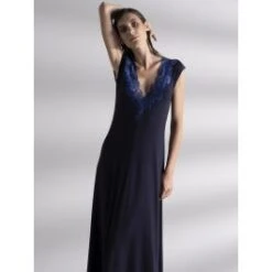 Modal Nachtkleid BLU Mit Spitze Lang Von Verdiani