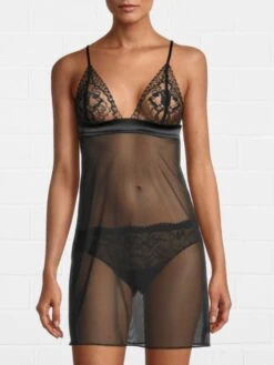 Tüll NEGLIGE Mit Französischer Spitze Schwarz Von Oscalito -Amoena Verkaufs-Shop neglige tuell schwarz 6478 oscalito 2