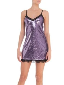 Pailletten Kleid Kurz SARAH Lila Von Room 24 -Amoena Verkaufs-Shop pailetten neglige sarah 21957 lila room24 2