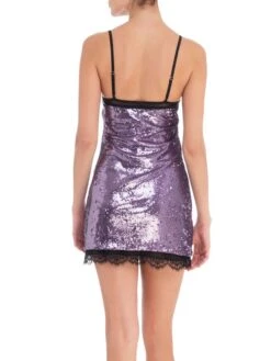 Pailletten Kleid Kurz SARAH Lila Von Room 24 -Amoena Verkaufs-Shop pailetten neglige sarah 21957 lila room24 3