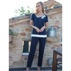 Modal Pyjama SUMMER BLU No.4 Dunkelblau Von Chiara Fiorini