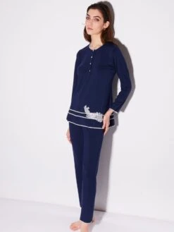 Modal Pyjama Mit Knopfleiste Von Chiara Fiorini -Amoena Verkaufs-Shop pyjama modal blu cf1374 chiara fiorini 9 1
