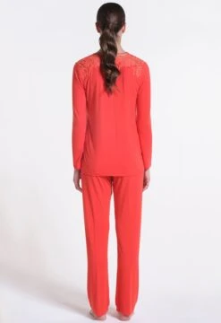 Modal Schlafanzug ARANCIO Koralle-rot Von Verdiani -Amoena Verkaufs-Shop pyjama modal rot 4821 verdiani 2