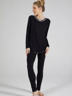 Modal Schlafanzug WKND No. 2 Schwarz-puder Von Verdiani -Amoena Verkaufs-Shop pyjama modal schwarz 3610 verdiani weekend