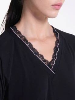 Modal Schlafanzug WKND No. 12 Schwarz-rosa Von Verdiani -Amoena Verkaufs-Shop pyjama modal schwarz 3812 weekend verdiani 3