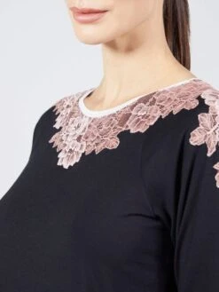 Modal Schlafanzug Schwarz-rosa Von Verdiani -Amoena Verkaufs-Shop pyjama modal schwarz 4609 verdiani donna 3