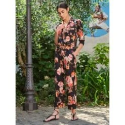 Baumwolle Strandanzug FLOR Schwarz Apricot Von Fiori Di Chiara