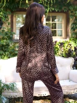 Seidenpyjama MITZI Schoko-rosa Von Marjolaine -Amoena Verkaufs-Shop pyjama seide mitzi 4mit5501 braun rosa marjolaine 2