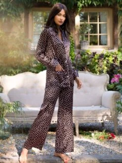 Seidenpyjama MITZI Schoko-rosa Von Marjolaine -Amoena Verkaufs-Shop pyjama seide mitzi 4mit5501 braun rosa marjolaine 3