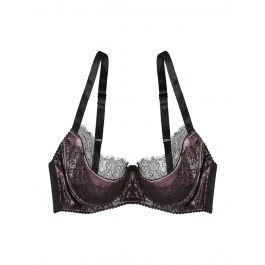 Seide Bügel-BH RAMA SOIE TOURBE Violett-schwarz Von Cadolle 1 Seide Bügel-BH RAMA SOIE TOURBE Violett-schwarz Von Cadolle