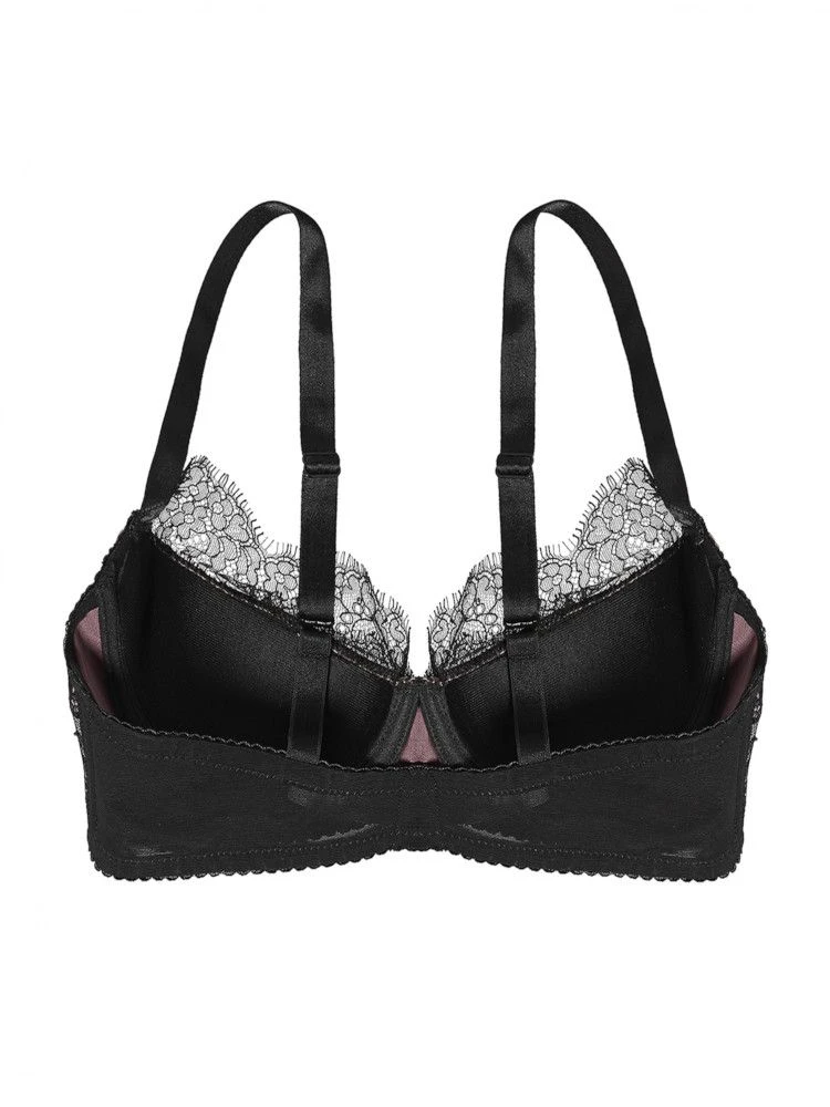 Seide Bügel-BH RAMA SOIE TOURBE Violett-schwarz Von Cadolle 4 Seide Bügel-BH RAMA SOIE TOURBE Violett-schwarz Von Cadolle – Bild 4