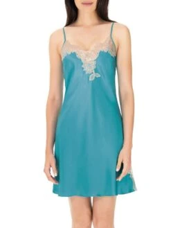 100% Seide Negligee LACE SEDUCTION Türkis Von Luna Di Seta 5 100% Seide Negligee LACE SEDUCTION Türkis Von Luna Di Seta -Amoena Verkaufs-Shop seide nachthemd lace seduction tuerkis vlst60585 luna di seta 2 1