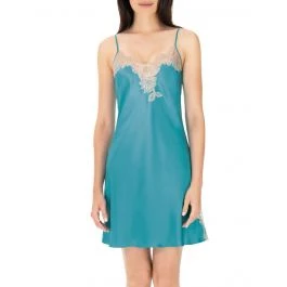 100% Seide Negligee LACE SEDUCTION Türkis Von Luna Di Seta 1 100% Seide Negligee LACE SEDUCTION Türkis Von Luna Di Seta