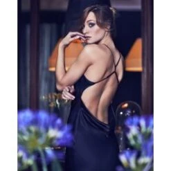 Seidennegligé Lang FIDJI Schwarz Oder Bunt Von Marjolaine