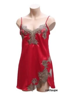Seta Superior Seiden-Negligé SPLENDIDA Satin Von Cotton Club -Amoena Verkaufs-Shop seide neglige splendida rot taupe cotton club 2 1 2