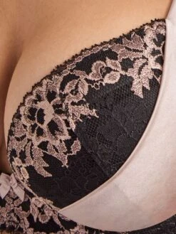 Seide Push-Up BH FEMME GLAMOUR Altrosa-schwarz Von Aubade -Amoena Verkaufs-Shop seide push up bh md18 altrosa 1 femme glamour aubade 5