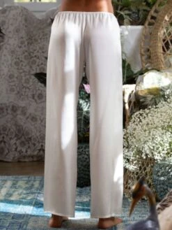 100% Seide PYJAMAHOSE Soie Unie Einfarbig Marjolaine -Amoena Verkaufs-Shop seide pyjamahose soi5803 naturel weiss marjolaine 3 8 1 1