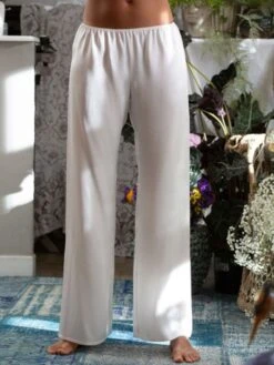 100% Seide PYJAMAHOSE Soie Unie Einfarbig Marjolaine -Amoena Verkaufs-Shop seide pyjamahose soi5803 naturel weiss marjolaine 8 1 1