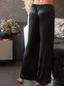 100% Seide PYJAMAHOSE Soie Unie Einfarbig Marjolaine -Amoena Verkaufs-Shop seide pyjamahose soi5803 noir schwarz marjolaine 2 8 1 1