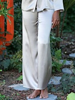 100% Seide PYJAMAHOSE Soie Unie Einfarbig Marjolaine -Amoena Verkaufs-Shop seide pyjamahose soi5803 souris silbergrau marjolaine 8 1 1