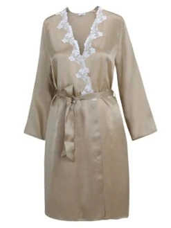 100% Seide Morgenmantel SATIN + LACE Kurz Von Eva B. Bitzer 7 100% Seide Morgenmantel SATIN + LACE Kurz Von Eva B. Bitzer -Amoena Verkaufs-Shop seide spitze morgenmantel 29314463 skin weiss eva b bitzer 1